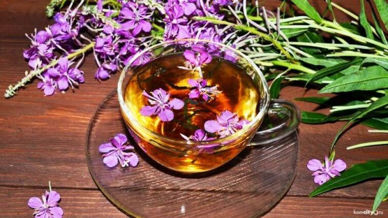 A decoction of the leaves and flowers of fireweed for the treatment of male ailments